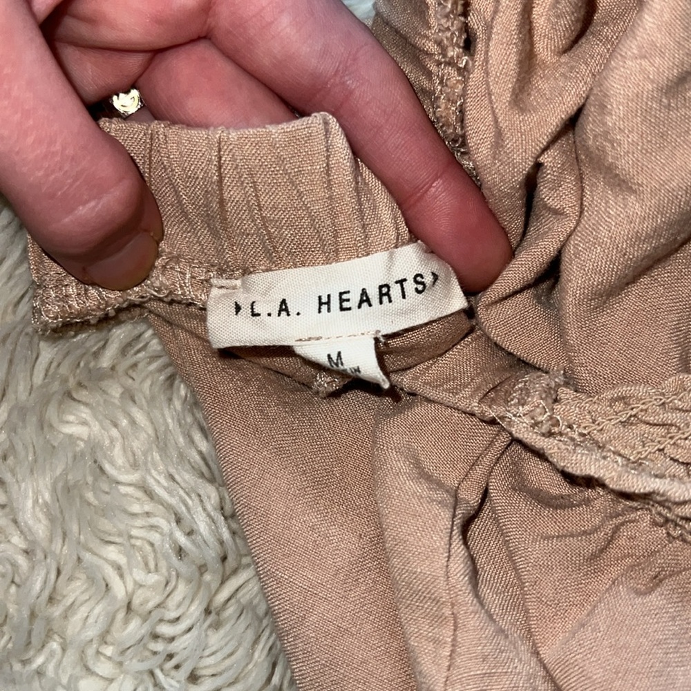 Women’s La Hearts Blush Open Back Smocked Romper - Picture 3 of 6